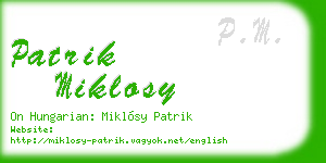 patrik miklosy business card